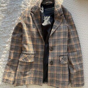Plaid single breast blazer multicolor
